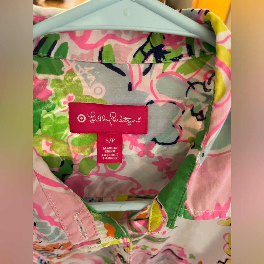 Lilly Pulitzer for Target Buttons Shirt boho floral long sleeves Size S/P - Picture 2 of 3